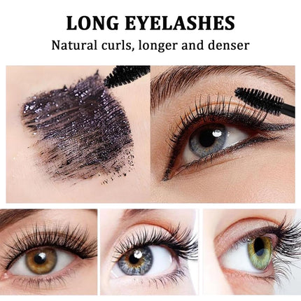 Amococo 2 Packs 7D Waterproof Mascara, Long-Lasting & Buildable Volume, Natural Length, Exquisitely Full Lashes, Smudge-Proof, Thickening Eye Makeup for Defined Curl, 0.35 oz