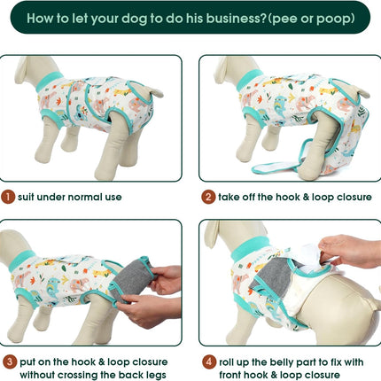 Kuoser Recovery Suit for Dogs Cats After Surgery, Professional Pet Recovery Shirt Dog Abdominal Wounds Bandages, Substitute E-Collar & Cone,Prevent Licking Dog Onesies Pet Surgery Recovery Suit