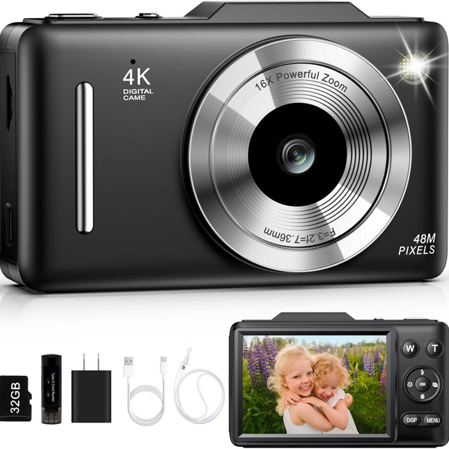 Digital Camera 4K Autofocus Vlogging Camera for Photography with 16X Zoom