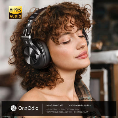 Bluetooth Over Ear Headphones, Wireless Headphones with 72H Playtime, Hi-Res, Built-in Mic, 3.5mm/6.35mm - photo 2