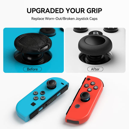 NEWDERY Replacement Joystick Caps Thumb Grips for Nintendo Switch/OLED/Lite, Anti-Slip TPU Diamond Texture Analog Stick Covers for JoyCon Controller Repair Kit Accessories(10pcs)