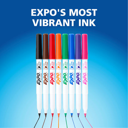 Dry Erase Markers, Low Odor Ink, Black, Ultra Fine Tip, 4 Count