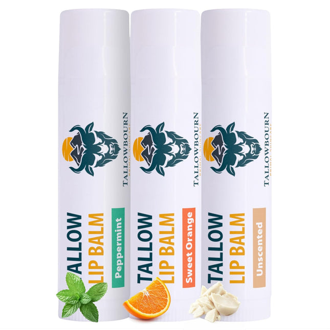 Moisturizing Tallow Lip Balm – Grass-Fed Beef Tallow with Organic Coconut