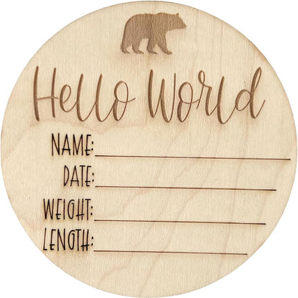 Personalized Wooden Baby Birth Announcement – Custom Engraved Newborn Plaque – Gender-Neutral Newborn Keepsake for Nursery or Baby Photos – Ideal Baby Shower Gift