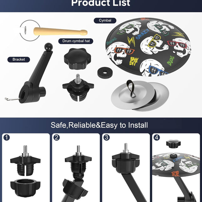 Car Cymbal Air Vent,Mini Car Drum Crash Cymbal Set with Mini Drum Stick & 2 Finger Cymbals,Fun Dashboard - photo 2