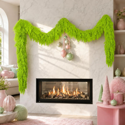 9Ft Christmas Cedar Garland, Real Touch Soft Greenery Christmas Decorations