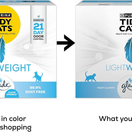 Purina Tidy Cats Lightweight with Glade Clear Springs Multi-Cat, Clumping, Low Dust, Scented Cat Litter - 12 lb. Box
