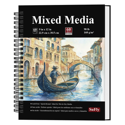 Mixed Media Sketchbook 9x12, Mixed Media Paper_98lb/160gsm, 60 Sheets