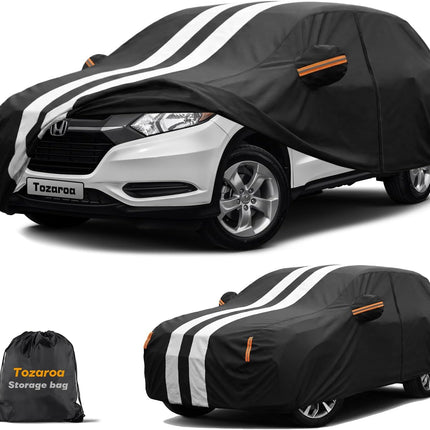 Multi-Layer Car Cover Custom Fit for Honda HR-V (2016-2026), 100% Waterproof All Weather for Automobiles, Gift with Towel, Heavy Duty Car Covers for Rain Sun UV Protection with Door Zipper.