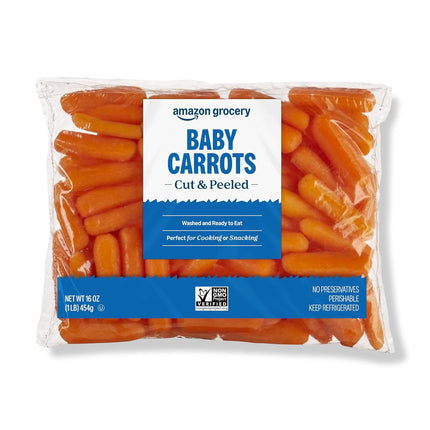 Amazon Grocery, Cut & Peeled Baby Carrots, 16 Oz