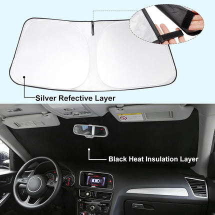 Windshield Sun Shade Compatible with 2016-2026 Tesla Model X Tesla X Accessories Foldable Sunshade Front Sun Visor Protector Keep Car Cooler