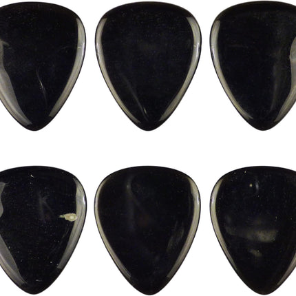 Black Obsidian Volcanic Glass Stone Guitar Or Bass Pick - 3.0 mm Ultra Heavy Gauge - 351 Shape - Specialty Handmade Gemstone Exotic Plectrum - 1 Pack