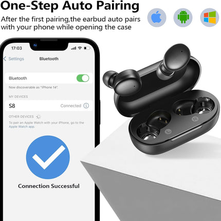 kurdene Wireless Earbuds Bluetooth 5.3 in Ear Buds Light Weight Headphones,Deep Bass Sound,Built in Mics Headset,Clear Calls Earphones for Sports Workout