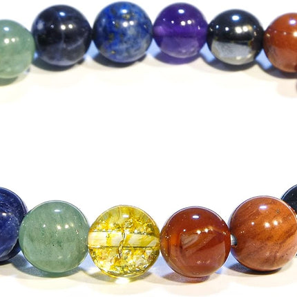 ANAYA AGATE Healing Crystal Bracelet for Women and Men – 8mm Round Beaded Bracelet for Men and Women – Unisex Stretchy Gemstone Bracelet for Healing and Protection