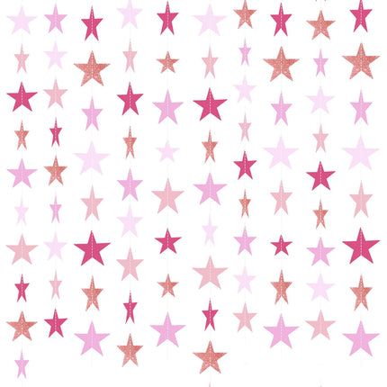 130 ft Star Garland Banner Decor, Gold