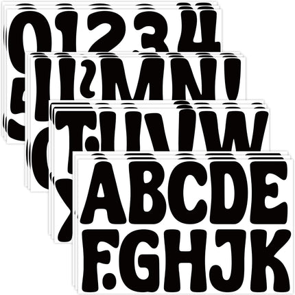 Letter Stickers Large Bulletin Board Letters for Classroom, 12 Sheets 150 Pcs Alphabet Stickers Big Self Adhesive Vinyl Letter Stickers for Poster Board Display Chalkboard Mailbox Decor(Black, 3 Inch)