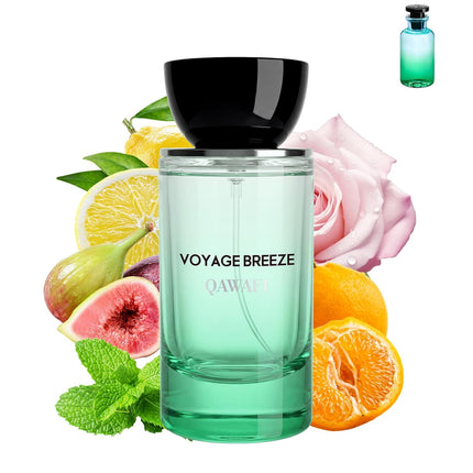Voyage Breeze Unisex Eau de Parfum Spray, Fresh Citrus Mint and Juicy Fruit, Clean Skin Musk, Long Lasting Summer Spring Perfume Cologne, 50ml &1.7fl oz