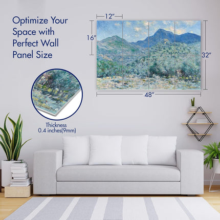 PINWELIFE® Wall Art Acoustic Panels, Sound Proof Absorbing Panels for Home/Office, Decorative Absorbing Dampening, Noise and Echo Cancelling (Monet_Valle Buona, 48"x32")