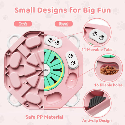 MateeyLife Interactive Dog Puzzle Toy for Smart Dogs, Mental Stimulation Dog Enrichment Toys, Treat Dispensing Dog Toys to Keep Them Busy for Small and Medium Dogs, IQ Training Puzzle Feeder (Pink)