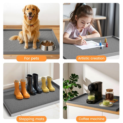 Under Sink Mat 34" x 22" Waterproof Silicone Cabinet Kitchen Liner
