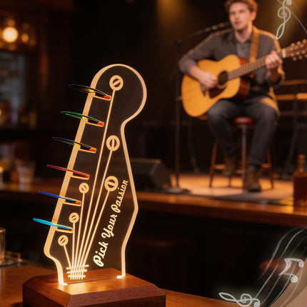 Light Up Guitar Pick Holder, Guitar Gift for Music Lovers