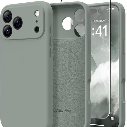 Magnetic Silicone Case for 17 Pro 6.3-Inch, Calke Green