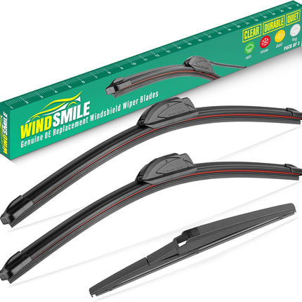 26" 16" 12" Windshield Wiper Blades Replacement for Toyota RAV4 2019 2020 2021 2022 2023 2024 RAV 4 / Mazda 5 2006-2015 Premium All Weather Front Rear Wipers Set - OEM Quality (Pack of 3)