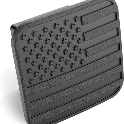 eVerHitch USA 2 Inch Tow Hitch Cover Plug – Heavy Duty Black Flag Hitch Receiver Cap, No Pin Required, Fits Standard 2" Trailer Hitch Receivers