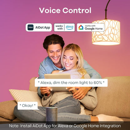 Smart Color Changing LED Light Bulbs, A19 E26, 4-Pack - photo 3