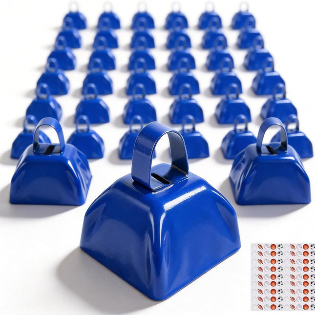 54 Pack Small Cow Bells for Sporting Events, Metal Cow Bells Bulk with Handle