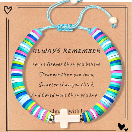 Easter Gifts for Kids, Teens, Girls Christian Gifts for Women Cute Cross Bracelet, Easter Basket Stuffers for Teens, Toddler Religious Bracelets Catholic Baptism Communion Birthday Gift Ideas