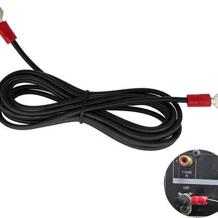 Turntable Ground Wire 3.3ft - Universal Grounding Cable for Record Player Technics Phono Anti-Hum with Spade Lug Terminals 18AWG