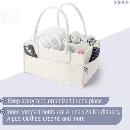 Baby Diaper Caddy Organizer, Beige, Baby Organizer, Car Diaper Caddy