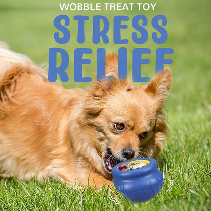Wobbly Dog Enrichment Lick Toy, Stuffable Frozen Lick Bowl to Keep Dogs Busy, Long-Lasting Interactive Treat Dispensing Dog Toy, Silicone Fetch Catch Chew Toy(Dark Blue,S)