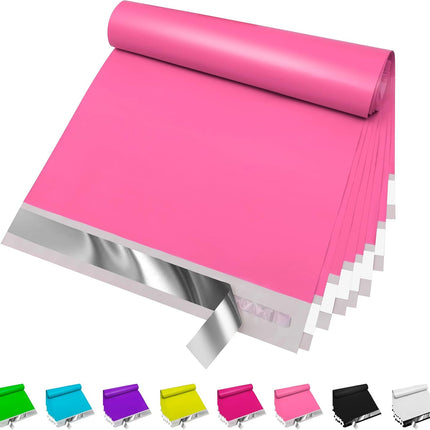 JinRuiKJ Poly Mailers 10x13 Inch 100 Pcs, Strong Adhesive Shipping Bags for Clothing, Durable Thick Mailing Envelopes with Self Seal, Packaging Bags for Small Business - Pink