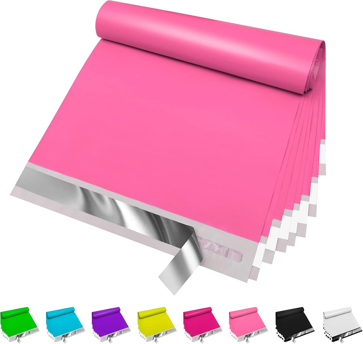 Pink Poly Mailers 10x13 Inch, 100 Count Self-Seal Shipping Bags