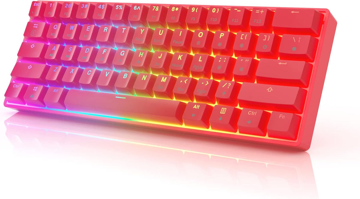 61-Key Mechanical Gaming Keyboard with RGB Backlighting - White, Optical Brown - photo 4