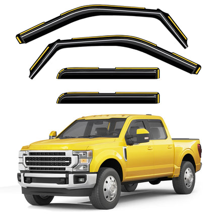 in-Channel Extra Durable Window Rain Guards for Chevy Silverado/GMC Sierra 1500 2019-2026 Crew Cab,Window Deflectors,Vent Visors,Side Window Shades, Truck Accessories-4pcs