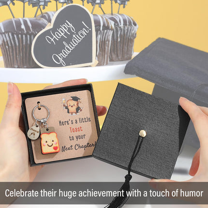Quietsun Graduation Gifts 2026 - "A Little Toast to Your Next Chapter Keychain with Card, Funny Senior 2026 Gifts for Girls Boys, Unique High School College Graduation Favors & Keepsake