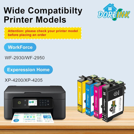 232XL Ink Cartridge Remanufactured for 232XL 232 XLCombo Pack Compatible with WF-2930 WF-2950 XP-4200 XP-4205 Printers, Black Cyan Magenta Yellow 4 Pack