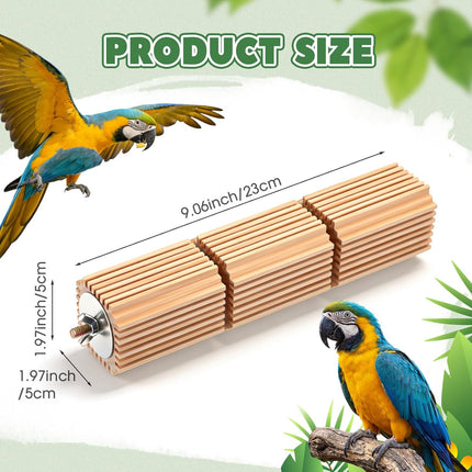 CroBlissful 2 Pcs Wooden Parrot Chew Toys Natural Wooden Bird Foraging Toy Chew Accessories Relieve Boredom and Anxiety, Foraging Toys, for Parakeet, Cockatiel, Conure, Budgie, Lovebird (S)