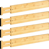 Adjustable Bamboo Drawer Dividers — 4 Pack, 17-22 in, Expandable