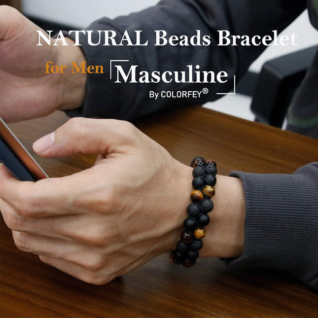 Triple Protection Bracelet for Men Women, Genuine Premium Tiger Eye Black