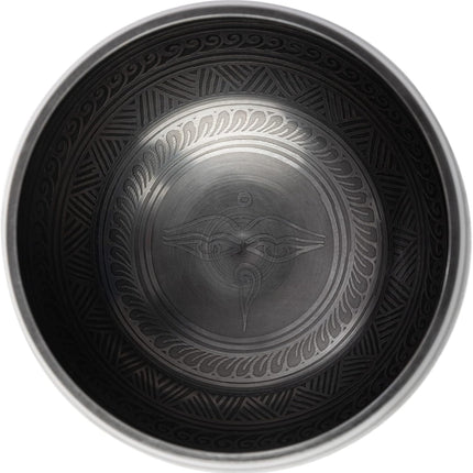 Tibetan Singing Bowl Set - Easy To Play Authentic Handcrafted For Meditation Sound Chakra Yoga Healing 4 Inches (Black & Orange)
