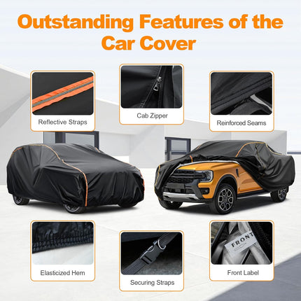 Car Cover Compatible with Hyundai Santa Fe,Waterproof All-Weather Protection,Spunlace Cotton PEVA Cover with Zipper Door