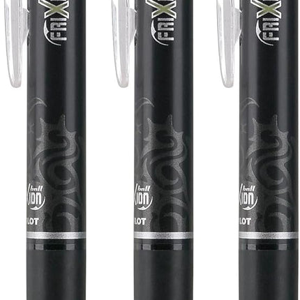 Erasable Pens, Refillable & Retractable Gel Ink Pens, Fine Point 0.7 mm, Black Ink, 3-Pack - Ideal for School, Journaling, & Office Writing