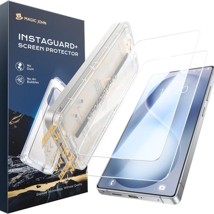 MAGIC JOHN 2PACK 3rd Gen for Samsung Galaxy S26 Ultra Screen Protector, One-Pull Easy Install, Smooth Touch, Auto-Align Screen, Support Fingerprint Unlock, 9H Glass, Anti-Scratch