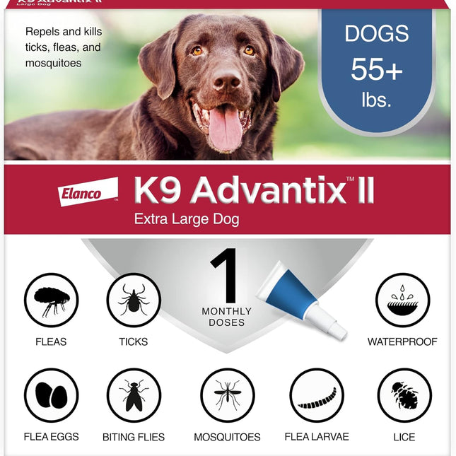 XL Dog Vet-Recommended Flea, Tick & Mosquito Treatment & Prevention | Dogs Over 55 lbs. | 1-Mo Supply