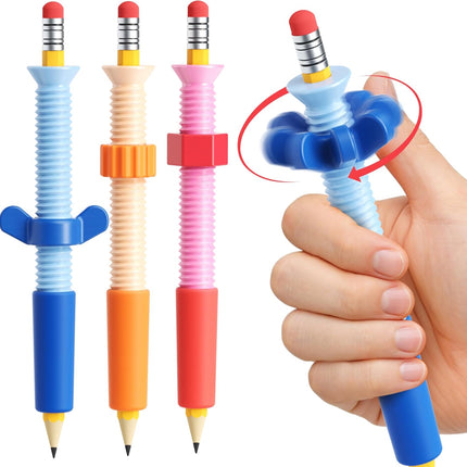 3 in 1 Pencil Fidgets for ADHD & Anxiety Relief,Fidget Pencil Topper with Spinner - Silent Sensory Stress Relief Tool for School,Office & Home,Assorted Fidget Pen Flipper Set, Classroom Essential