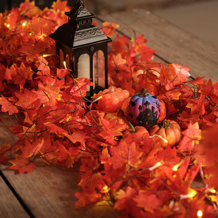 Paquete de 12 guirnaldas de hojas de otoño, enredaderas colgantes de hojas de arce artificiales de otoño, decoración de Acción de Gracias para hogar, boda, chimenea y fiesta